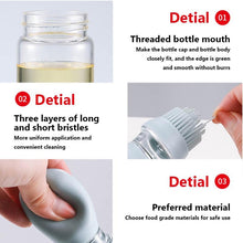 Load image into Gallery viewer, Kitchen Silicone Oil Bottle Portable Sauce Seasoning Tool Cooking Baking BBQ Quantitative Brush Dispenser Universal Accessories Glass Olive Bottle with Silicone Brush and Dropper Measuring Container for Kitchen Cooking Pancake Frying BBQ Accessories
