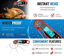 Load image into Gallery viewer, Kitchen Thermometer Waterproof Kitchen Food Cooking Thermometer with Backlight LCD Best Super Fast Electric Meat Thermometer Probe for BBQ Grilling Smoker Baking Meat Water Milk Cooking Probe BBQ Electronic Oven Waterproof Kitchen Tools
