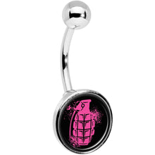 Load image into Gallery viewer, Pink Grenade Belly Ring
