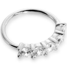 Load image into Gallery viewer, 20G 1/4 Clear CZ Gem 14k White Gold Seamless Circular Ring
