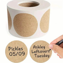Load image into Gallery viewer, Kraft Paper Round Self-adhesive Label Paper Item Classification Name Stickers Personalized Labels
