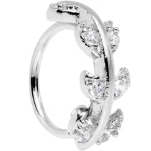 Load image into Gallery viewer, 18G Clear CZ Gem Leafy Seamless Circular Ring
