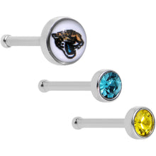 Load image into Gallery viewer, 20G Licensed NFL Jacksonville Jaguars Logo Nose Bone 3 Pack Set
