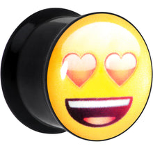 Load image into Gallery viewer, 9/16 Licensed Heart Eyes emoji Acrylic Double Flare Plug Set
