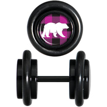 Load image into Gallery viewer, Pink Black Plaid Polar Bear Black Cheater Plug Set
