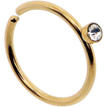 Load image into Gallery viewer, 20G 5/16 Clear Gem Gold IP Seamless Circular Ring
