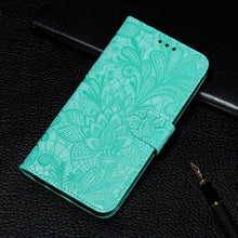 Load image into Gallery viewer, Lace Flower Leather Wallet Case For Xiaomi Redmi Note 11 10 Pro 7 6 8 8t Redmi 10c 10a A1 9t 7a 8a 9c 9a Case Mi A3 A2 Lite 9 Phone Case Premium Pu Leather Flip Cover With Card Holder Feature Protective Cover
