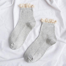 Load image into Gallery viewer, Lace Frilly Ruffle Socks Kawaii Cute Korean Style Women Cotton Woman Socks Winter Comfortable Cotton Socks Warm Socks For Men And Women
