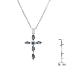 Load image into Gallery viewer, Ladies 18k Gold/White Gold Plated Brass Simulated Cross Pendant
