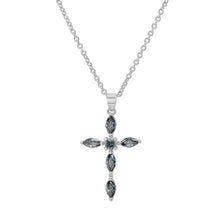 Load image into Gallery viewer, Ladies 18k Gold/White Gold Plated Brass Simulated Cross Pendant
