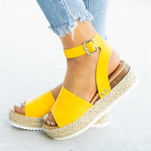 Load image into Gallery viewer, Ladies Elegant Leopard Shoes For Women High Heels Sandals Summer Flip Flop Platform Sandals High Platform Sandals Thick Bottom Belt Buckle Shoes Adjustable Strap Sandals
