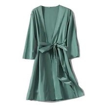 Load image into Gallery viewer, Ladies Fashion Red Soft Short Sleepwear For Women Trendy Women's Comfortable V Neck Bathrobe  Bridesmaid Bride Party Robes
