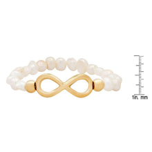 Load image into Gallery viewer, Ladies Freshwater Pearls and Infinity Charm Bracelet
