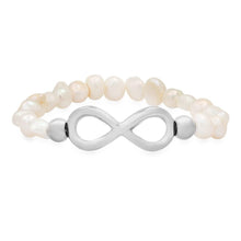 Load image into Gallery viewer, Ladies Freshwater Pearls and Infinity Charm Bracelet
