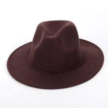 Load image into Gallery viewer, Ladies Men's Cotton Fedora Hat Luxury Fedora Hats Wide Brim Fedora Hats Gentleman Elegant Ladies Winter Autumn Wide Brim Hat UV Protection Hat Party Hats

