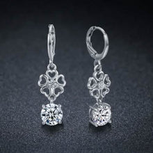 Load image into Gallery viewer, Ladies Simulated Diamond Flower Drop Earrings
