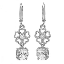 Load image into Gallery viewer, Ladies Simulated Diamond Flower Drop Earrings
