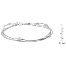 Load image into Gallery viewer, Ladies Stainless Steel Double Layered Snake Beaded Chain Bracelet

