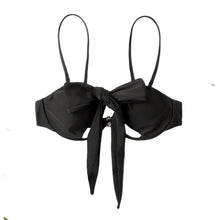 Load image into Gallery viewer, Ladies Summer Solid Color  Swimsuit Female Detachable Shoulder Strap Halter Bikini Women's Bikini Swimsuits One Piece Bathing Suits Tie Knot Cutout Swimwear with Crisscross Design
