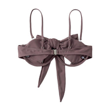 Load image into Gallery viewer, Ladies Summer Solid Color  Swimsuit Female Detachable Shoulder Strap Halter Bikini Women's Bikini Swimsuits One Piece Bathing Suits Tie Knot Cutout Swimwear with Crisscross Design
