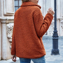 Load image into Gallery viewer, Lapel Collar Double Button Teddy Coat

