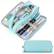 Load image into Gallery viewer, Large Capacity 3 Compartment Pouch Pencil Case
