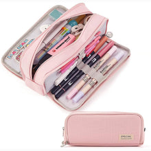 Load image into Gallery viewer, Large Capacity 3 Compartment Pouch Pencil Case
