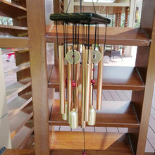 Load image into Gallery viewer, Large Copper Money Pendant Wind Chime Tubes Bells Copper Metal Pipe Chime Large Wind Chimes Bells Tubes Pendant Balcony Outdoor Yard Garden Home Decoration

