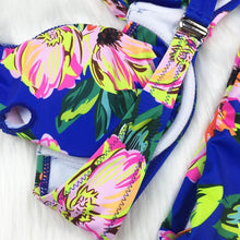 Load image into Gallery viewer, Large Size Swimsuit Women High Waist Bikini Swimwear Women High Waisted Bikini Set Two Piece Swimsuits Tummy Control Bathing Suits With Shorts Push Up Swim Wear Female Bandage Bikini Set Bathing Suit Women
