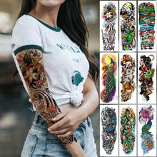Load image into Gallery viewer, Large Tattoo Sleeve Arm Waterproof Temporary Sticker Tiger Fox For Arm Luxury Colorful Design
