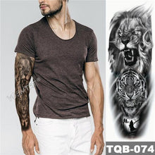 Load image into Gallery viewer, Large Tattoo Sleeve Arm Waterproof Temporary Sticker Tiger Fox For Arm Luxury Colorful Design
