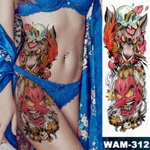 Load image into Gallery viewer, Large Tattoo Sleeve Arm Waterproof Temporary Sticker Tiger Fox For Arm Luxury Colorful Design
