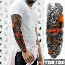 Load image into Gallery viewer, Large Tattoo Sleeve Arm Waterproof Temporary Sticker Tiger Fox For Arm Luxury Colorful Design
