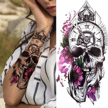 Load image into Gallery viewer, Large Wolf Tiger Black Tattoo Sticker Evil Death Temporary Tattoo Waterproof Big Tattoo Stickers For Mens Womens
