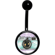 Load image into Gallery viewer, Vintage Camera Black Belly Ring
