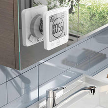 Load image into Gallery viewer, LCD Screen Waterproof Digital Bathroom Digital Bathroom Shower Kitchen Clock Timer with Alarm Waterproof for Water Splashes Visual Countdown Timer Time Management  Wall Clock Temperature Humidity Countdown Time Function Wash Shower Hanging Clocks Timer
