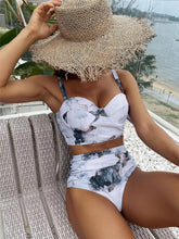 Load image into Gallery viewer, Leaf Floral Bikini Set Women Backless High-Waist Two Pieces Swimwear Beach Bathing Suits Swimsuits Women's Ruffle Bandage Bikini High Waist Bottoms Two Piece Swimsuits
