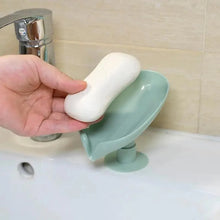 Load image into Gallery viewer, Leaf Shape Soap Box Drain Soap Holder Box Bathroom Accessories Toilet Laundry Soap Box Tray Gadgets Soap Holder Leaf-Shape Self Draining Soap Dish Holder Not Punched Easy Clean Bar Soap Holder With Suction Cup Soap Dish Suitable For Bathroom Kitchen
