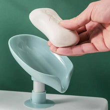 Load image into Gallery viewer, Leaf Shaped Soap Dish Holder Suction Cup Soap Dish For Bathroom Shower Soap Box Sponge Soap Holder Storage Tray Soap container Soap Dish Holder Lotus Leaf Shape With Suction Cup Drain Detachable Soap Box Not Punched Toilet Bath Drain Shelf Storage
