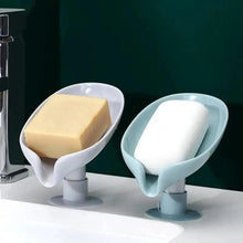 Load image into Gallery viewer, Leaf Shaped Soap Dish Holder Suction Cup Soap Dish For Bathroom Shower Soap Box Sponge Soap Holder Storage Tray Soap container Soap Dish Holder Lotus Leaf Shape With Suction Cup Drain Detachable Soap Box Not Punched Toilet Bath Drain Shelf Storage
