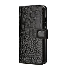 Load image into Gallery viewer, Leather Black Flip Case for iPhone XS Max X XR 12 Mini 11 Pro 7 8 Wallet Stand Cover Flip Wallet Leather Case with Secure Buckle Closing Lock and Bracket Function
