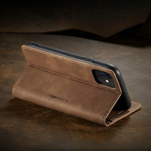 Load image into Gallery viewer, Leather Case For iPhone 14 13 11 12 Mini Pro XS XR Max Luxury Magnetic Flip Phone Case For iPhone Business Classic Wallet Cover Leather Magnetic Flip Back Stand Case/Cover
