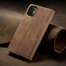 Load image into Gallery viewer, Leather Case For iPhone 14 13 11 12 Mini Pro XS XR Max Luxury Magnetic Flip Phone Case For iPhone Business Classic Wallet Cover Leather Magnetic Flip Back Stand Case/Cover
