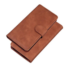 Load image into Gallery viewer, Leather Phone Case Wallet Cover For iPhone XR XS 10 11 Pro 12 mini 13 Pro Max Flip Stand Case Simple Skin-Friendly PU Leather Case Wallet Protective Case Flip Shockproof Mobile Phone Case
