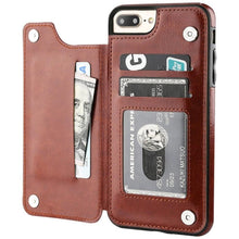 Load image into Gallery viewer, Leather Retro Card Holder Flip Cover for iPhone 11 12 13 14 Pro Max Mini Wallet Case iPhone 11 PU Leather Flip Cover Wallet Case For iPhone
