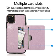 Load image into Gallery viewer, Leather Wallet Case For iPhone 11 Pro Max XS Max XR X 8 7 6S 6Plus 5 5S With Stand Card Pocket Case Cover Shockproof Texture PU Leather  Wallet Cover
