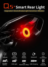 Load image into Gallery viewer, LED Bicycle Waterproof USB Charging Taillight Cycling Flashlight Auto Brake Sensing Smart Bicycle Rear Brake Lights Braking Sensing Taillights USB Rechargeable Ultra Bright LED Warning Bicycle Flashlight
