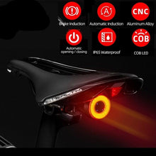 Load image into Gallery viewer, LED Bicycle Waterproof USB Charging Taillight Cycling Flashlight Auto Brake Sensing Smart Bicycle Rear Brake Lights Braking Sensing Taillights USB Rechargeable Ultra Bright LED Warning Bicycle Flashlight
