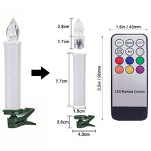 Load image into Gallery viewer, LED Candle Lamp Simulation Flame Light Warm Candle Family Party Christmas Birthday Party Decorated With Candles Ivory Battery Operated LED Taper Candles With Remote Control Christmas Candles
