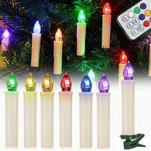 Load image into Gallery viewer, LED Candle Lamp Simulation Flame Light Warm Candle Family Party Christmas Birthday Party Decorated With Candles Ivory Battery Operated LED Taper Candles With Remote Control Christmas Candles
